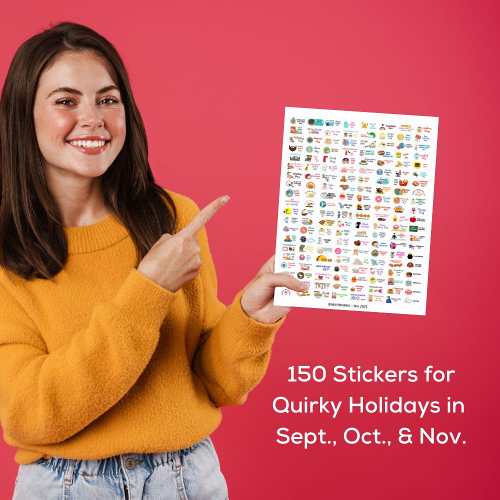 Fall Wall Calendar with Quirky Holiday Stickers