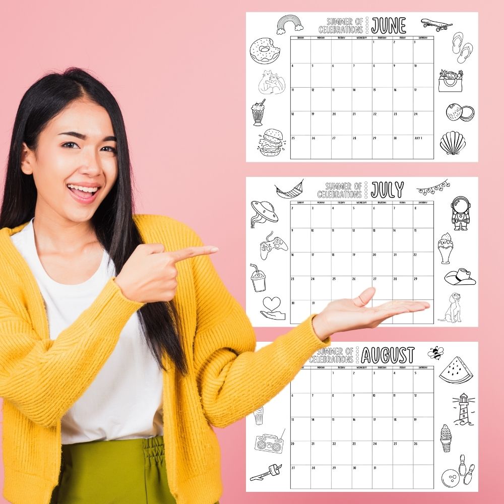 Fall Wall Calendar with Quirky Holiday Stickers