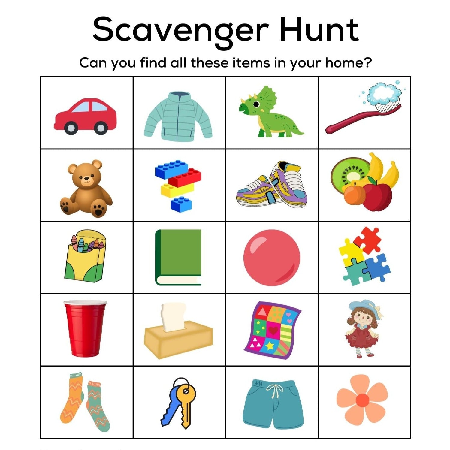 Free Scavenger Hunt Printable – The Mm-hmm Shop