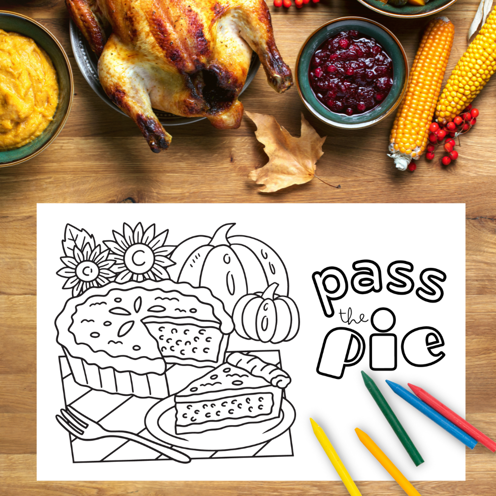 Thanksgiving Coloring Placemats | Set of 12