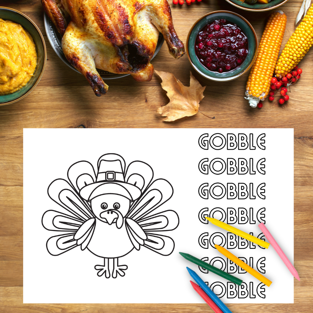 Thanksgiving Coloring Placemats | Set of 12