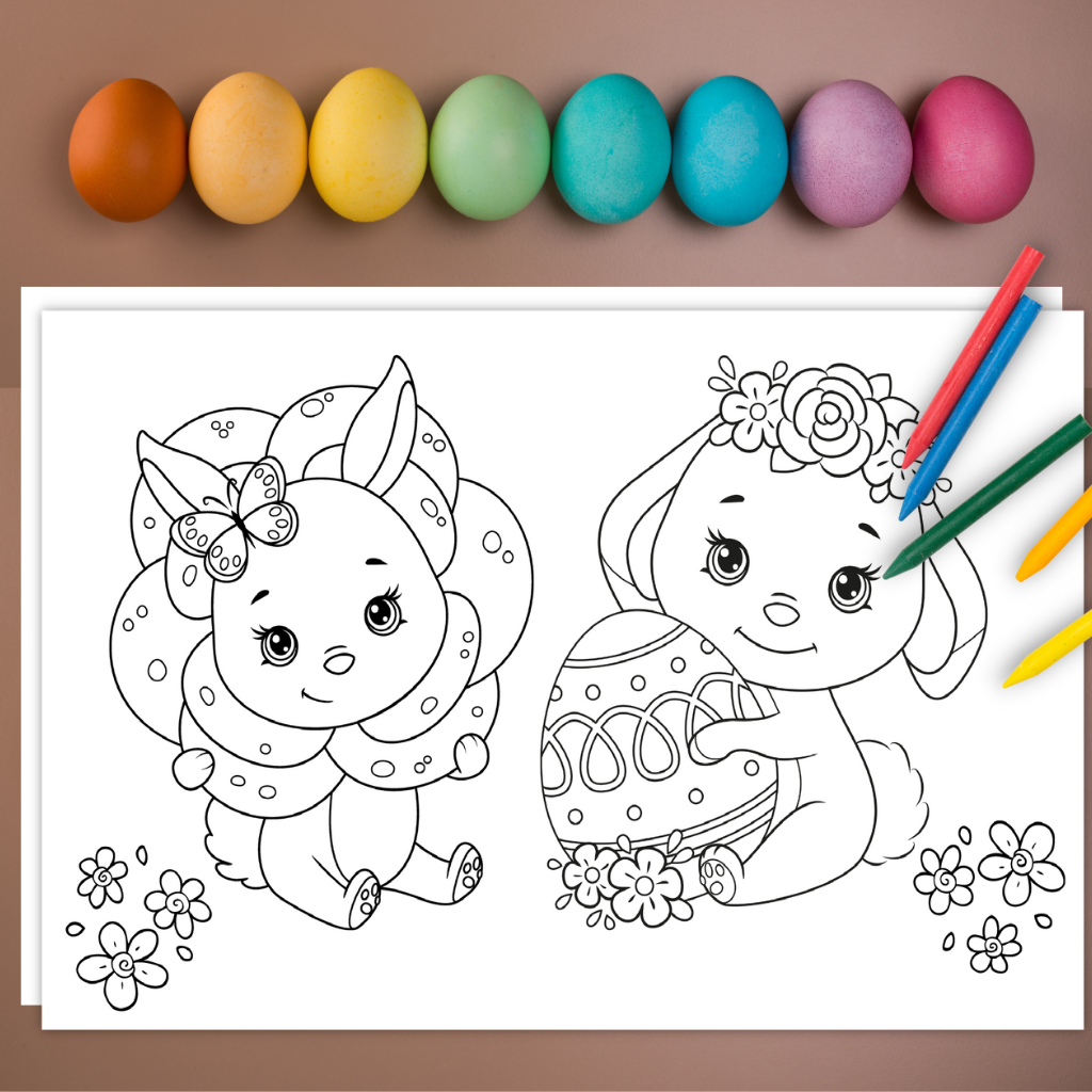 Easter Coloring & Activity Placemats with BONUS Adult and Pre-K Coloring Pages
