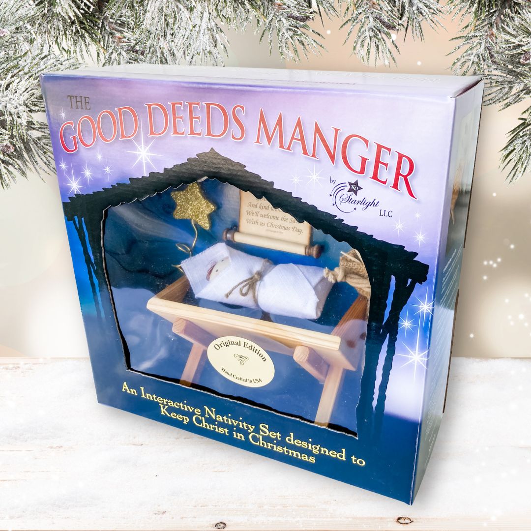 A boxed set of the Good Deeds Manger.